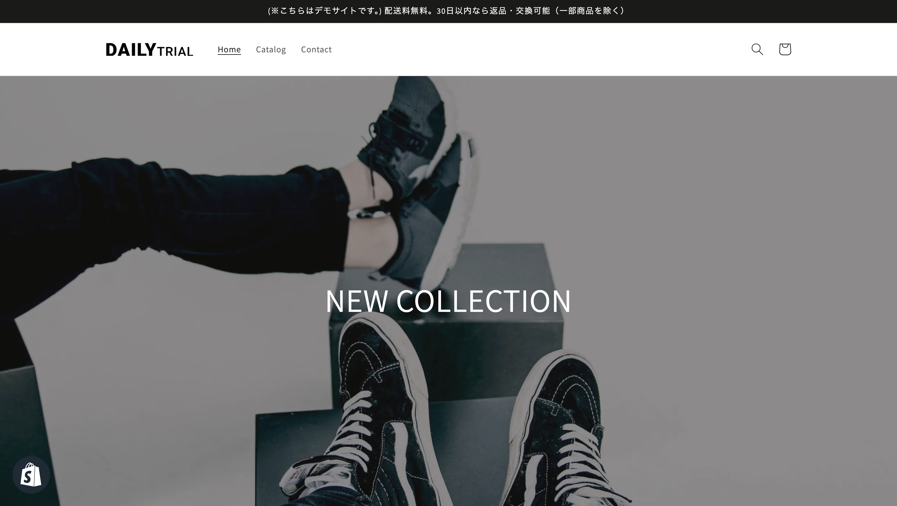 shopifyスニーカーECデモサイト